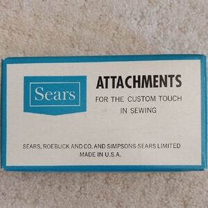Sears Blue and White Sewing Attachments Box